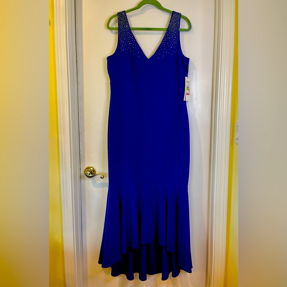 Calvin Klein Royal Blue Sequined Maxi Dress